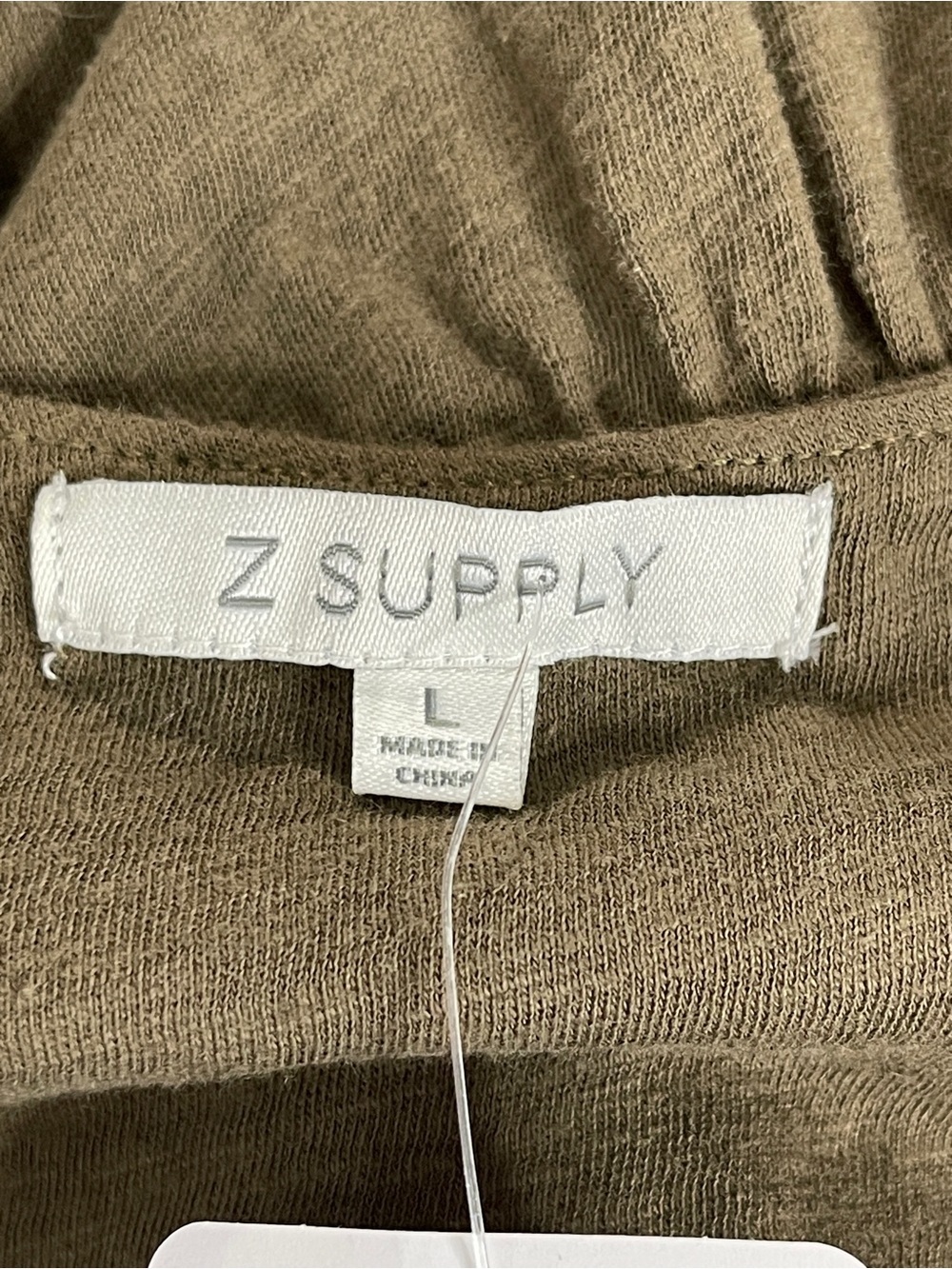 Z Supply Rory Tiered Slub Maxi Dress Olive GreenSize Large NWT 100% Cotton Comfy - Picture 8 of 10